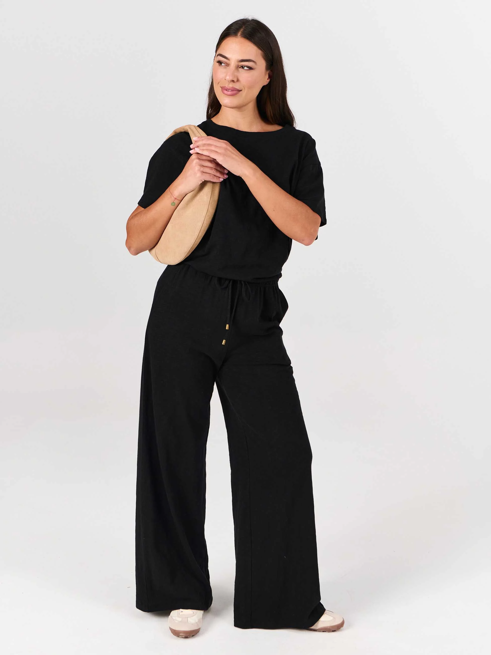 Textured Slub Eden Tee - Black - Image 4