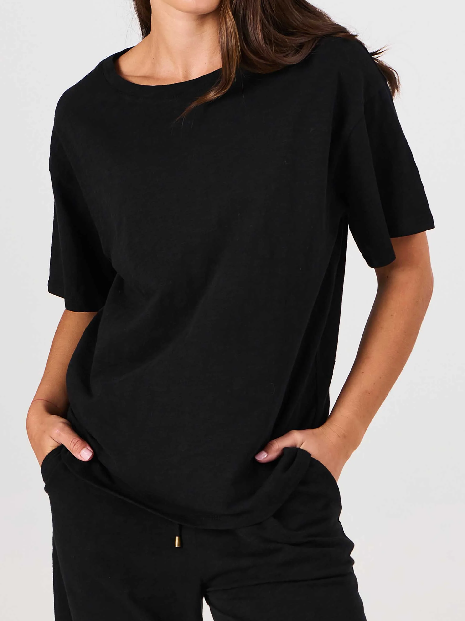 Textured Slub Eden Tee - Black - Image 5