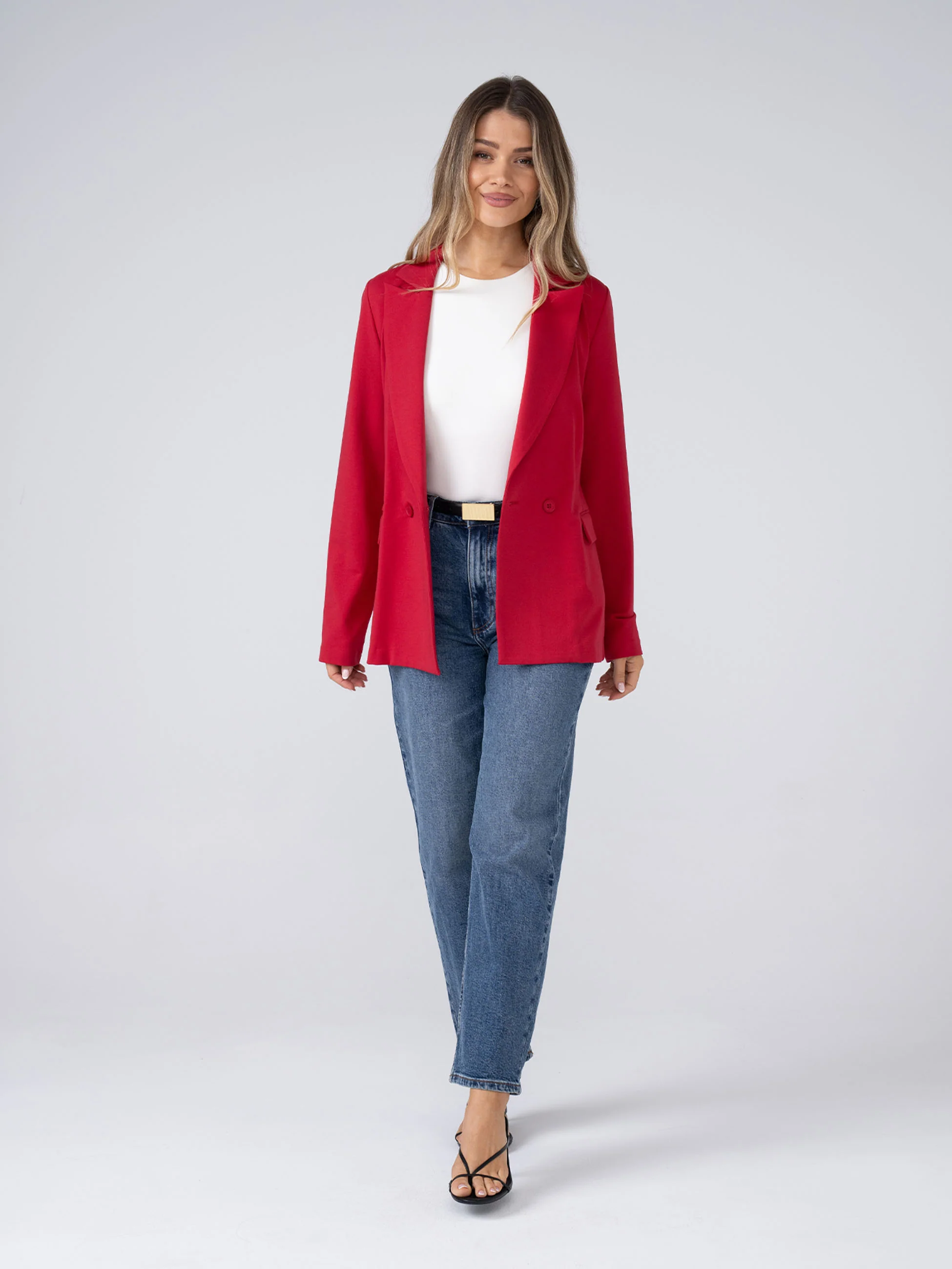 The Double - Breasted Blazer - Cherry - Image 2