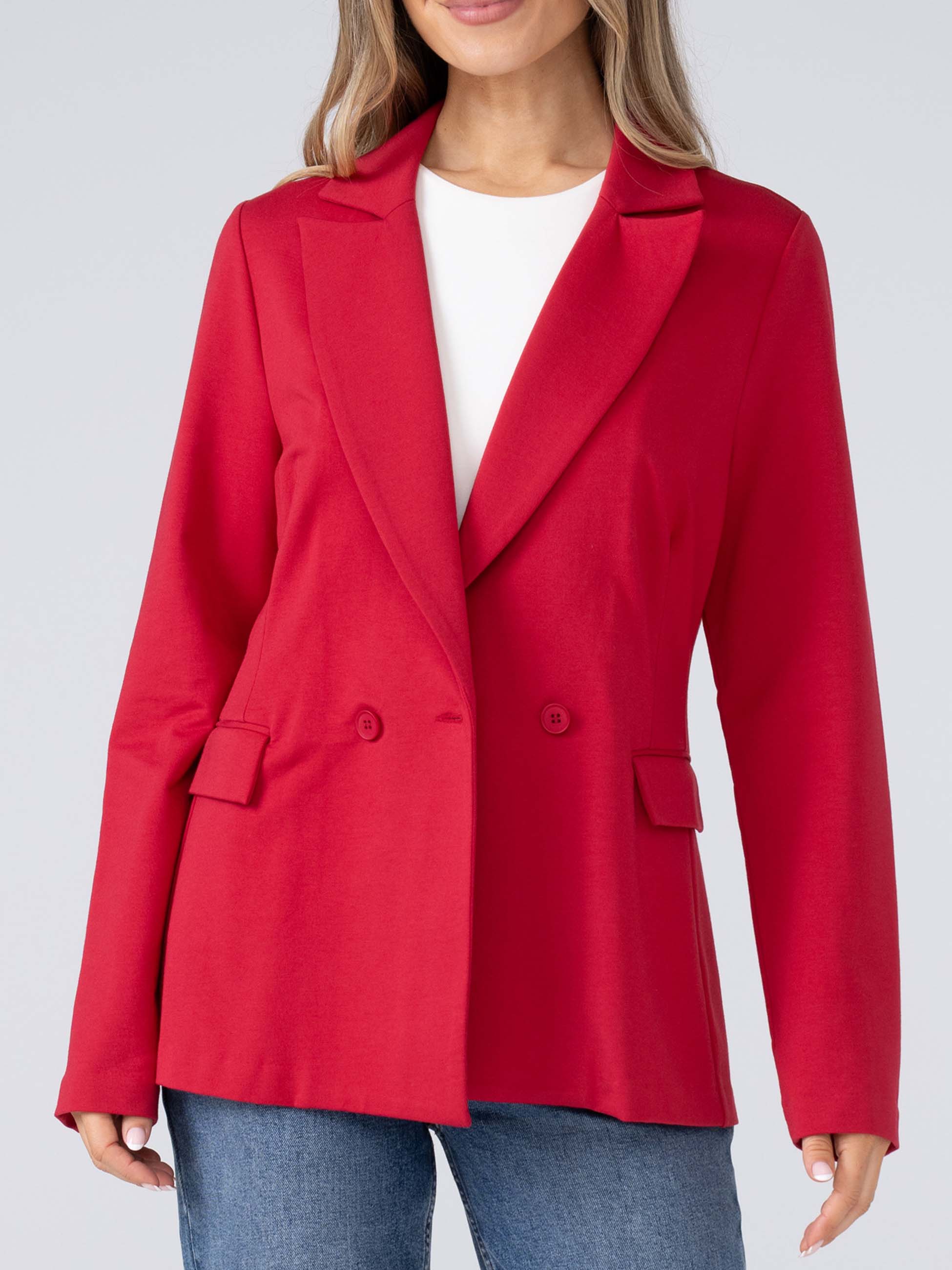 The Double - Breasted Blazer - Cherry - Image 3