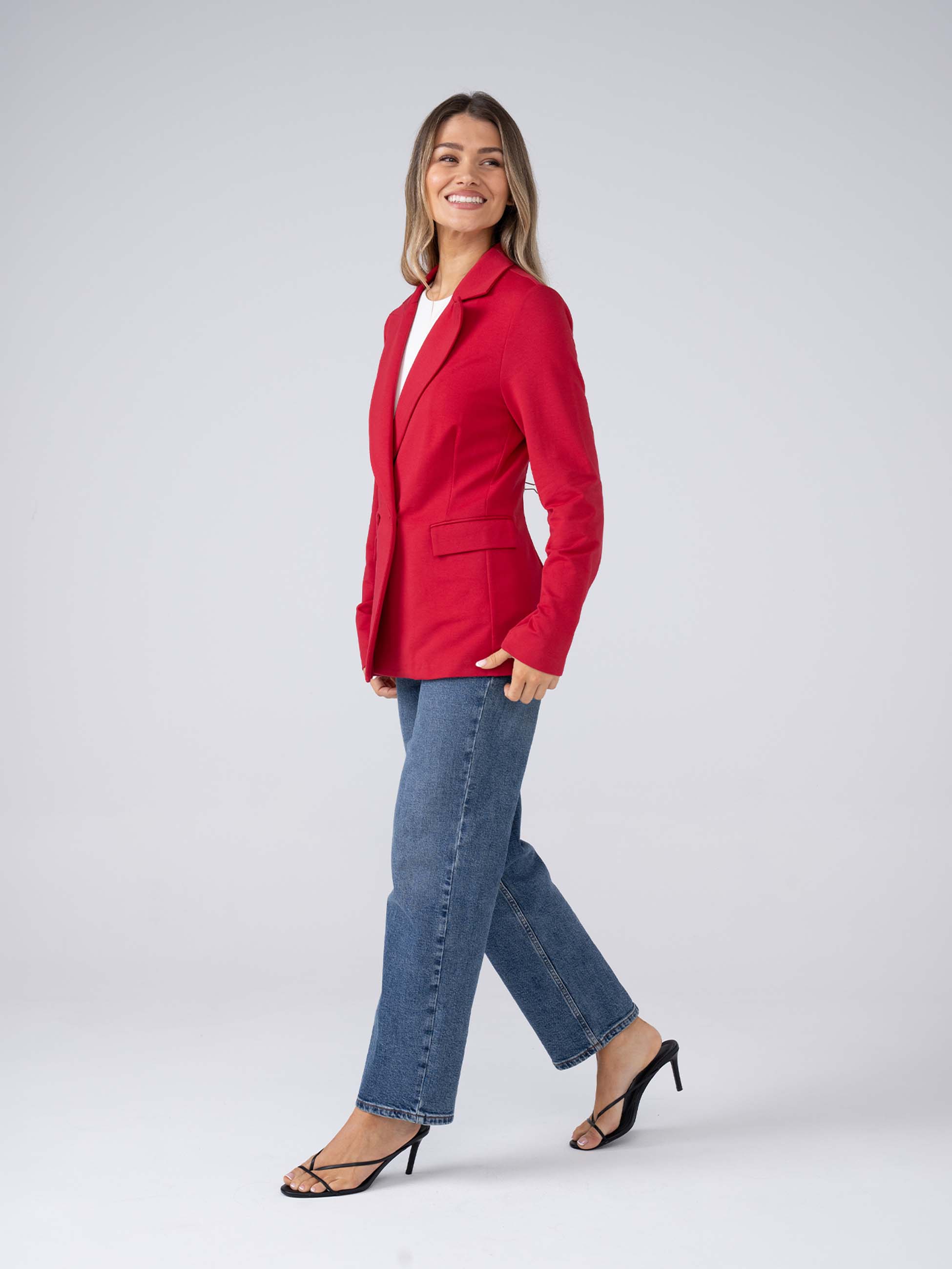 The Double - Breasted Blazer - Cherry - Image 5